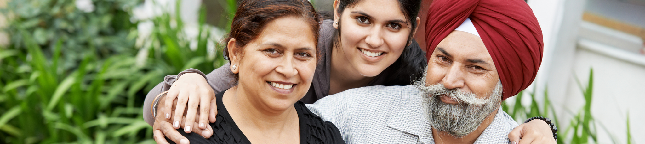 Smiling Sikh family