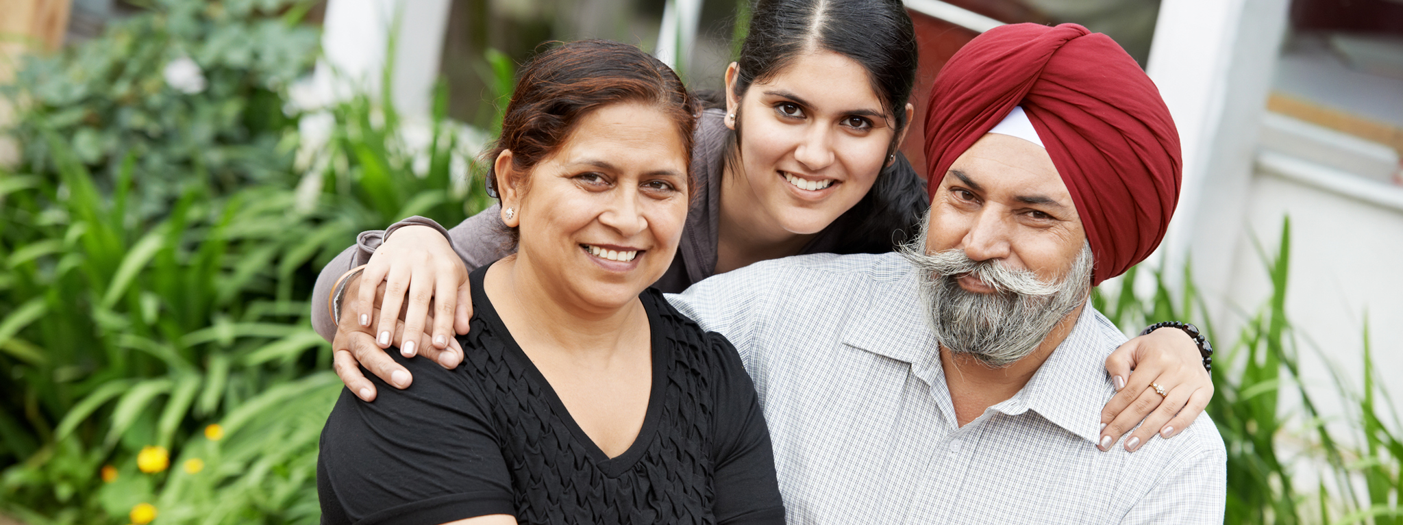 Smiling Sikh family